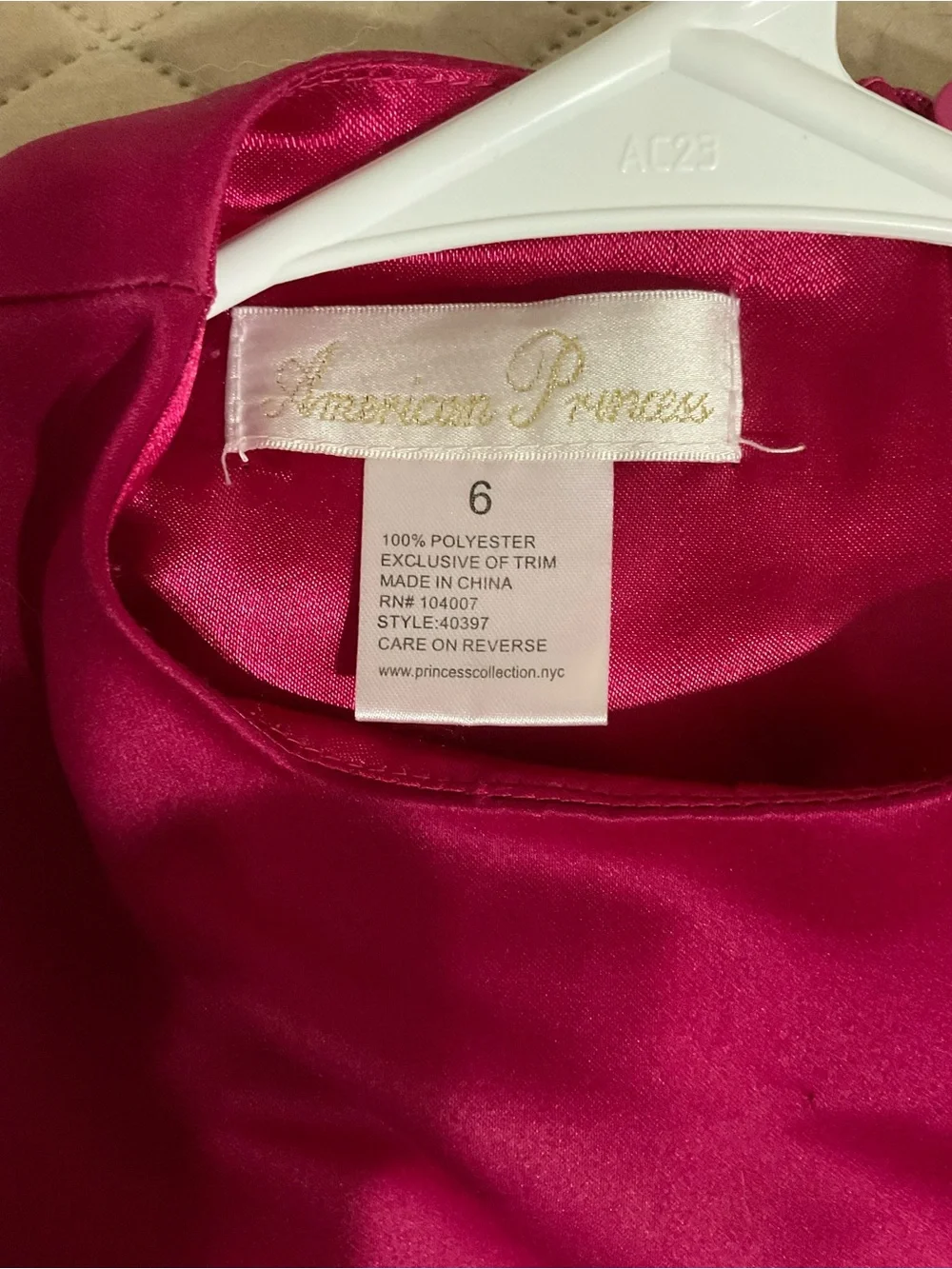 American Princess Fuchsia Petal-Detail Party Dress